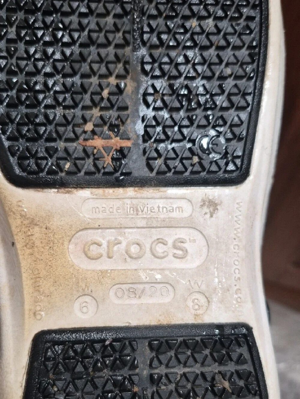 CROCS White Slip-On Clog with Black Back Strap and Pink Lining